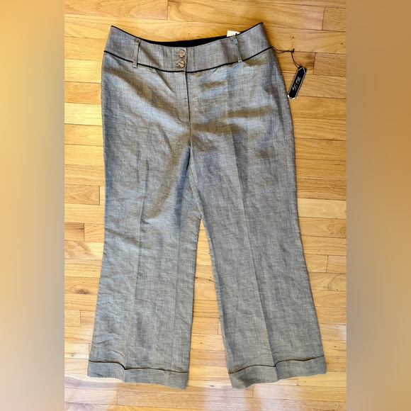 White House Black Market Pants - White House Black Market women’s linen blend wide leg trousers size 12 NWT